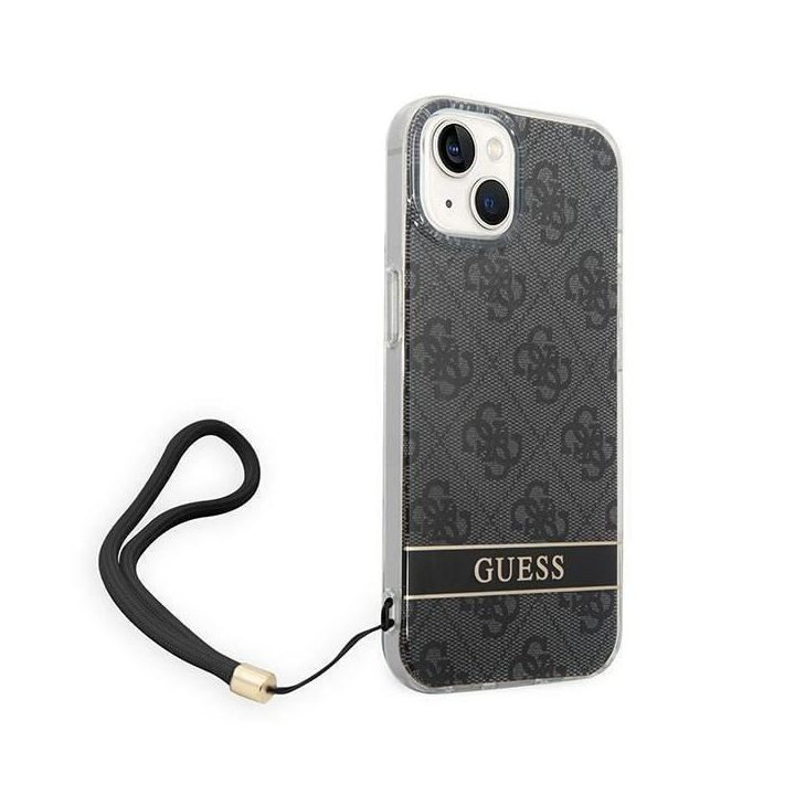 Guess GUOHCP14MH4STK iPhone 14 Plus 6.7 black / black hardcase 4G Print Strap