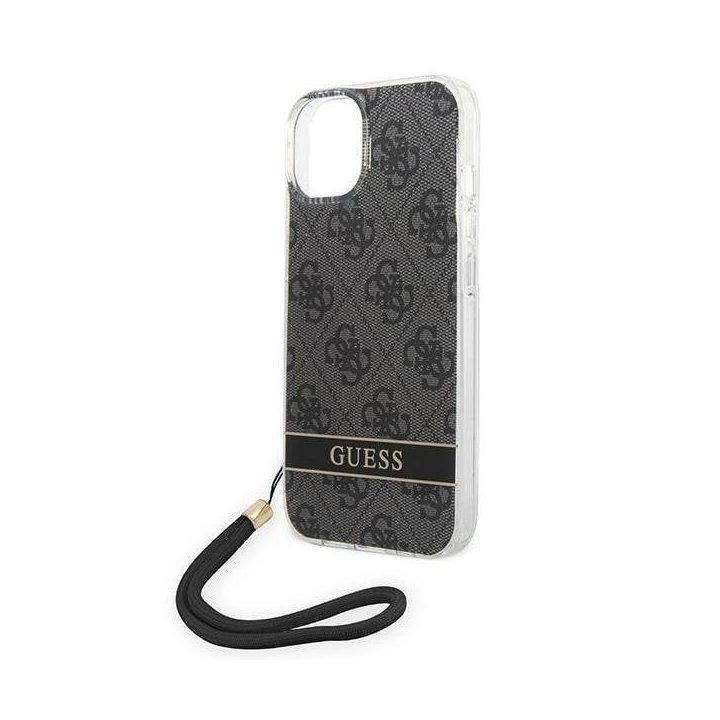 Guess GUOHCP14MH4STK iPhone 14 Plus 6.7 black / black hardcase 4G Print Strap