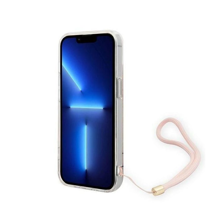 Guess GUOHCP14MH4STP iPhone 14 Plus 6.7 pink / pink hardcase 4G Print Strap