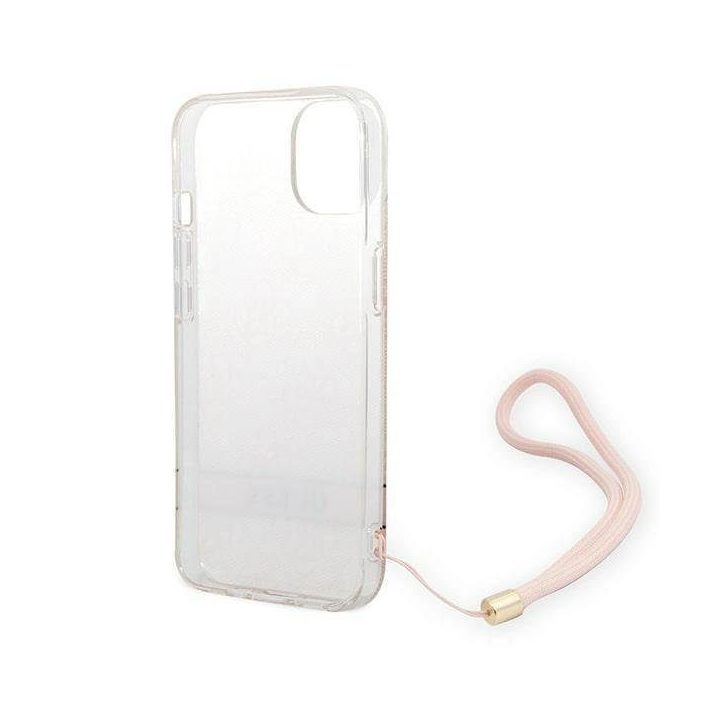 Guess GUOHCP14MH4STP iPhone 14 Plus 6.7 pink / pink hardcase 4G Print Strap