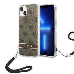 Guess GUOHCP14MH4STW iPhone 14 Plus 6.7 brown / brown hardcase 4G Print Strap