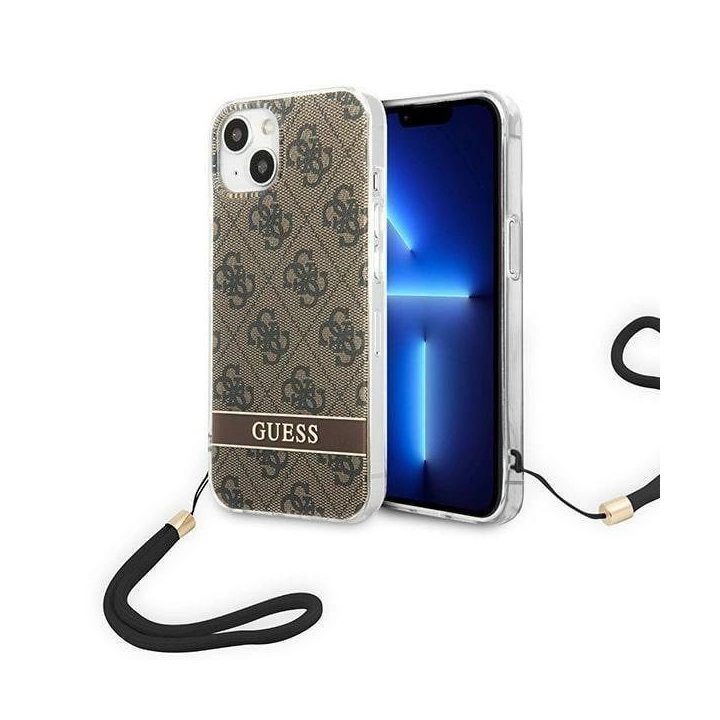 Guess GUOHCP14MH4STW iPhone 14 Plus 6.7 brown / brown hardcase 4G Print Strap