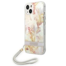 Guess GUOHCP14MHFLSU iPhone 14 Plus 6.7 violetinė / violetinė deklas Gėlių dirželis