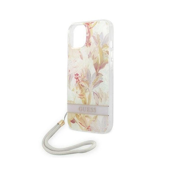 Guess GUOHCP14MHFLSU iPhone 14 Plus 6.7 violetinė / violetinė deklas Gėlių dirželis