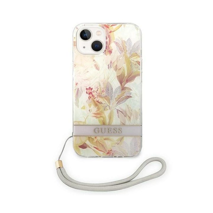 Guess GUOHCP14MHFLSU iPhone 14 Plus 6.7 violetinė / violetinė deklas Gėlių dirželis