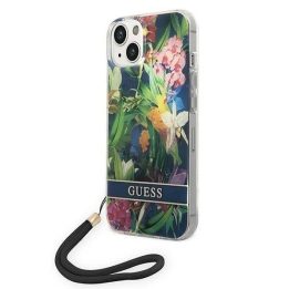 Guess GUOHCP14SHFLSB iPhone 14 6.1 mėlynas / mėlynas deklas Gėlių dirželis