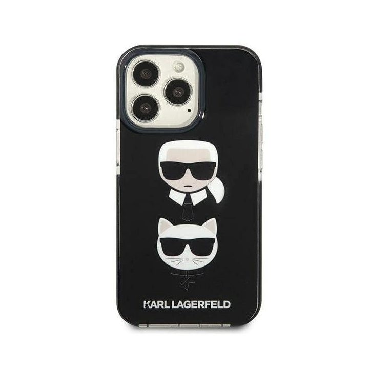 Karl Lagerfeld KLHCP13LTPE2TK iPhone 13 Pro / 13 6.1 deklas Juodos spalvos/juodas Karl&Choupette Head