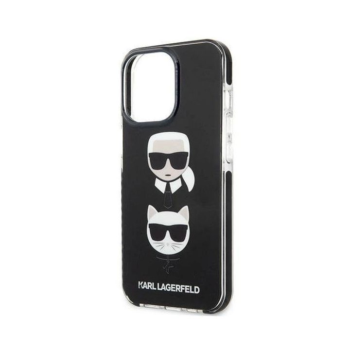 Karl Lagerfeld KLHCP13LTPE2TK iPhone 13 Pro / 13 6.1 deklas Juodos spalvos/juodas Karl&Choupette Head