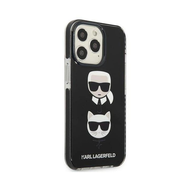 Karl Lagerfeld KLHCP13LTPE2TK iPhone 13 Pro / 13 6.1 deklas Juodos spalvos/juodas Karl&Choupette Head