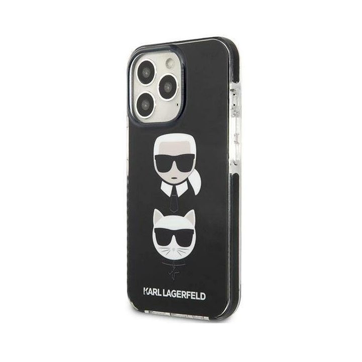 Karl Lagerfeld KLHCP13LTPE2TK iPhone 13 Pro / 13 6.1 deklas Juodos spalvos/juodas Karl&Choupette Head