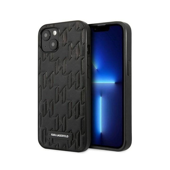 Karl Lagerfeld KLHCP13SMNMP1K iPhone 13 mini 5,4 deklas juodas / juodas Monogramos plokštelė