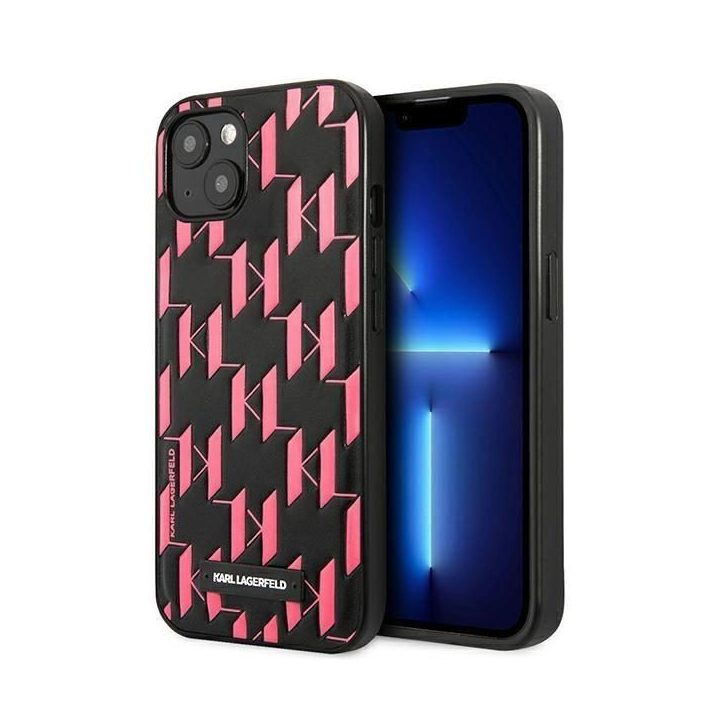 Karl Lagerfeld KLHCP13SMNMP1P iPhone 13 mini 5,4 deklas rožinis / rožinis Monogramos plokštelė