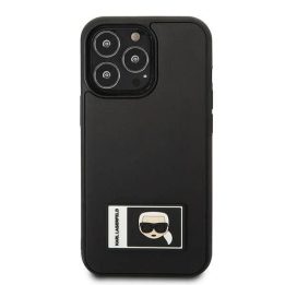 Karl Lagerfeld KLHCP13X3DKPK iPhone 13 Pro Max 6,7 Juodos spalvos/juodas deklas Ikonik Patch