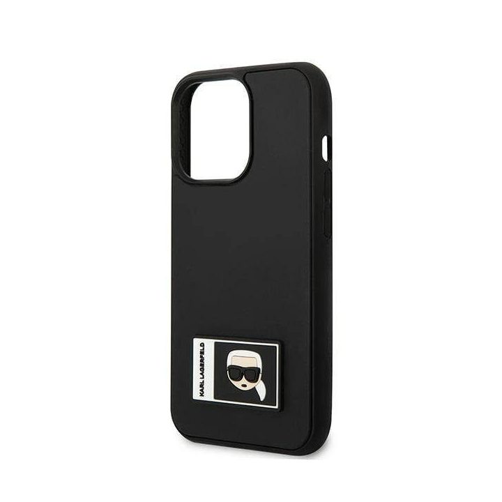 Karl Lagerfeld KLHCP13X3DKPK iPhone 13 Pro Max 6,7 Juodos spalvos/juodas deklas Ikonik Patch