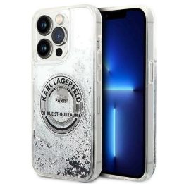 Karl Lagerfeld KLHCP14LLCRSGRS iPhone 14 Pro 6.1 sidabrinis / sidabrinis deklas Liquid Glitter RSG