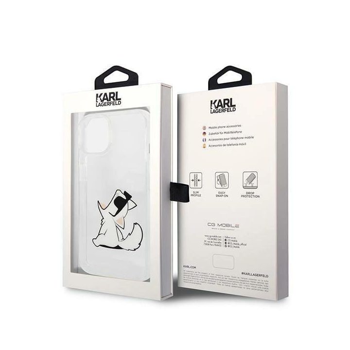 Karl Lagerfeld KLHCP14MCFNRC iPhone 14 Plus 6.7 deklas skaidrus / permatomas Choupette Fun