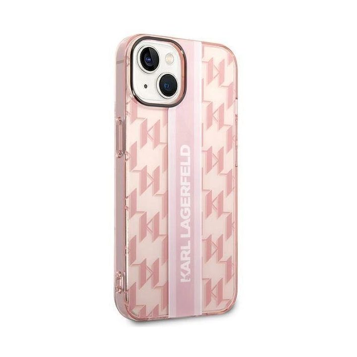Karl Lagerfeld KLHCP14MHKLSPCP iPhone 14 Plus 6.7 deklas rožinis / rožinis Mono Vertical Stripe