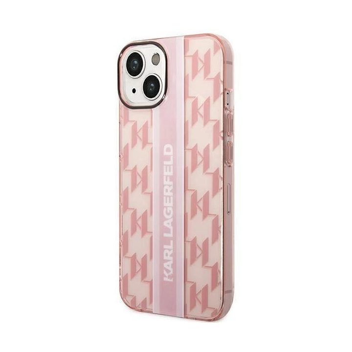 Karl Lagerfeld KLHCP14MHKLSPCP iPhone 14 Plus 6.7 deklas rožinis / rožinis Mono Vertical Stripe