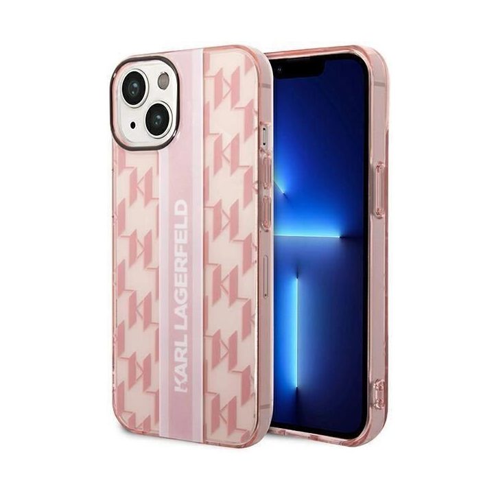 Karl Lagerfeld KLHCP14MHKLSPCP iPhone 14 Plus 6.7 deklas rožinis / rožinis Mono Vertical Stripe