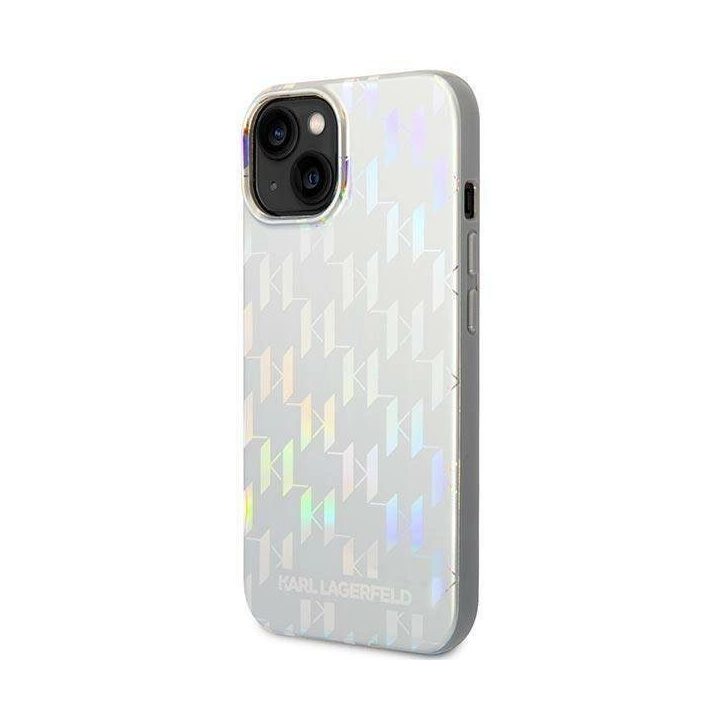 Karl Lagerfeld KLHCP14MLGMMSV3 iPhone 14 Plus 6.7 deklas sidabrinis / sidabrinis Monogram Iridescent