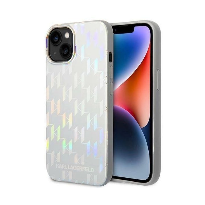 Karl Lagerfeld KLHCP14MLGMMSV3 iPhone 14 Plus 6.7 deklas sidabrinis / sidabrinis Monogram Iridescent