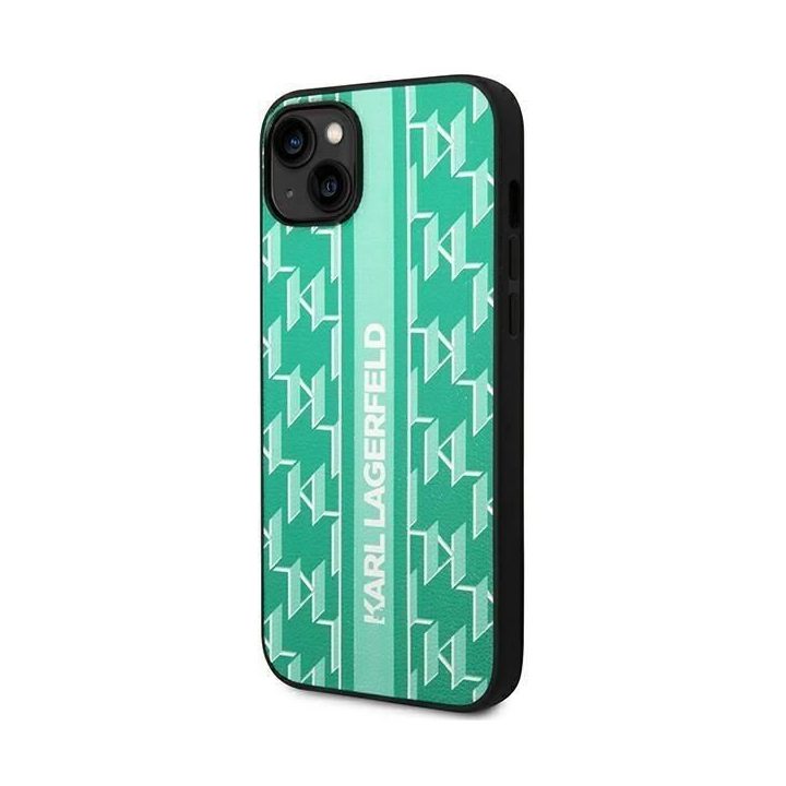 Karl Lagerfeld KLHCP14MPGKLSKN iPhone 14 Plus 6.7 deklas žalias / žalias Monogram Stripe