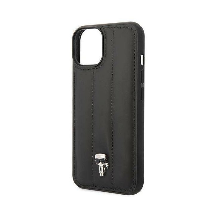 Karl Lagerfeld KLHCP14MPSQPK iPhone 14 Plus 6,7 deklas juodos/juodos spalvos Puffy Ikonik Pin
