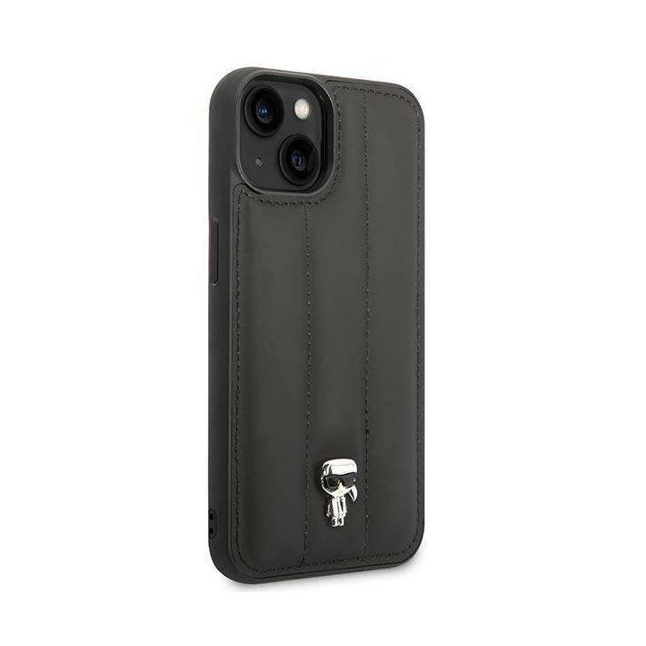 Karl Lagerfeld KLHCP14MPSQPK iPhone 14 Plus 6,7 deklas juodos/juodos spalvos Puffy Ikonik Pin