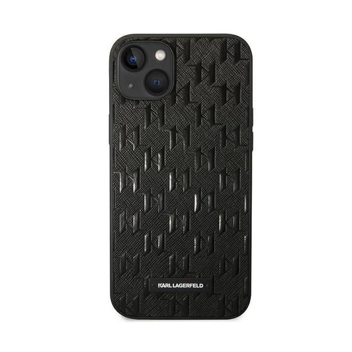 Karl Lagerfeld KLHCP14MSAKLHPK iPhone 14 Plus 6.7 deklas juodas / juodas Saffiano Mono Metal Logo