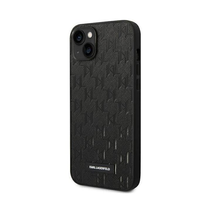 Karl Lagerfeld KLHCP14MSAKLHPK iPhone 14 Plus 6.7 deklas juodas / juodas Saffiano Mono Metal Logo