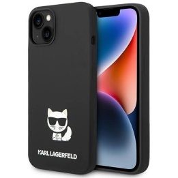 Karl Lagerfeld KLHCP14MSLCTBK iPhone 14 Plus 6.7 deklas juodas / juodas silikoninis Choupette korpusas