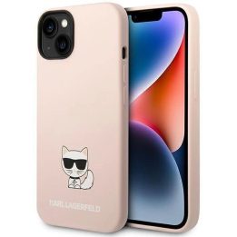 Karl Lagerfeld KLHCP14MSLCTPI iPhone 14 Plus 6.7 deklas šviesiai rožinis / šviesiai rožinis silikoninis Choupette korpusas