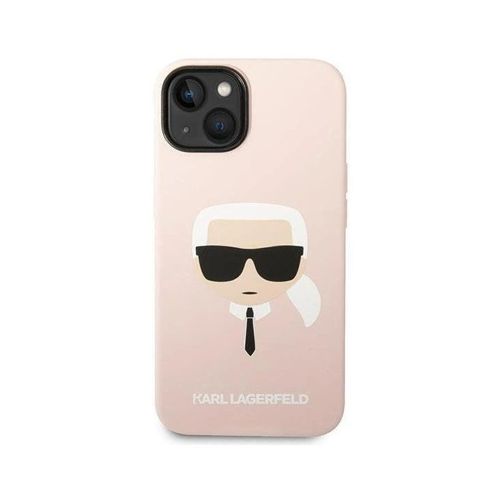 Karl Lagerfeld KLHCP14MSLKHLP iPhone 14 Plus 6.7 deklas rožinis / rožinis Silikonas Karl's Head