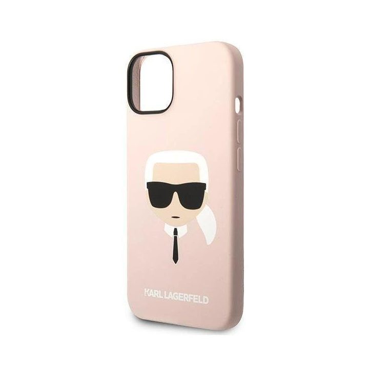Karl Lagerfeld KLHCP14MSLKHLP iPhone 14 Plus 6.7 deklas rožinis / rožinis Silikonas Karl's Head