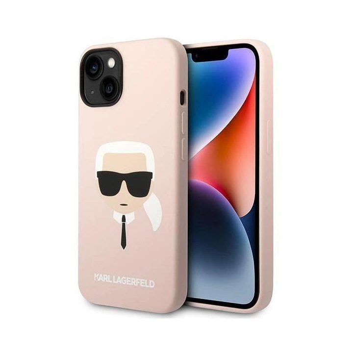 Karl Lagerfeld KLHCP14MSLKHLP iPhone 14 Plus 6.7 deklas rožinis / rožinis Silikonas Karl's Head