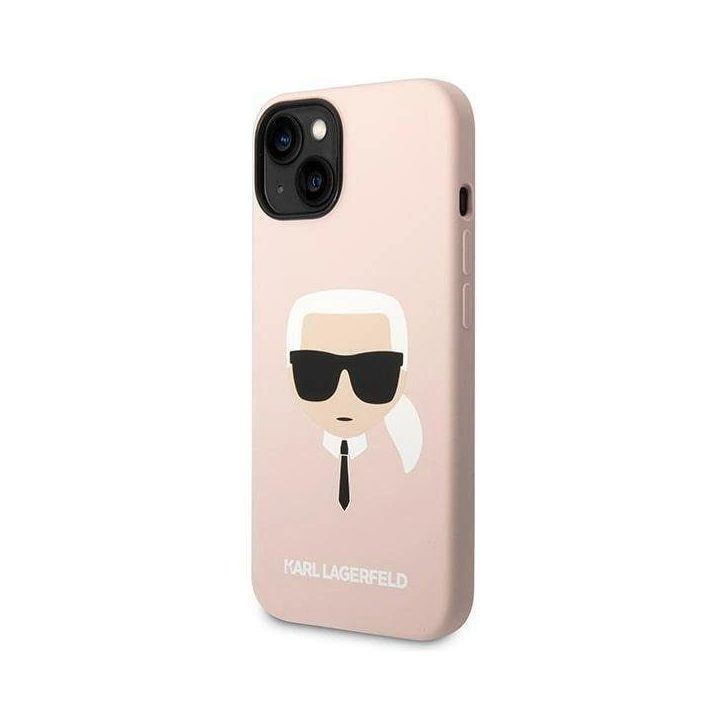 Karl Lagerfeld KLHCP14MSLKHLP iPhone 14 Plus 6.7 deklas rožinis / rožinis Silikonas Karl's Head
