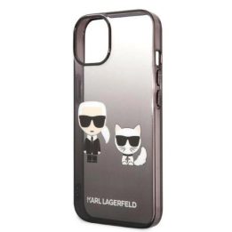 Karl Lagerfeld KLHCP14MTGKCK iPhone 14 Plus 6,7 deklas juodas / juodas Gradientas Ikonik Karl & Choupette
