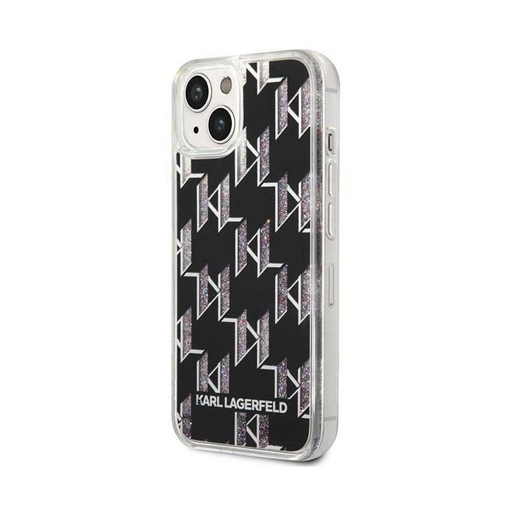 Karl Lagerfeld KLHCP14SLMNMK iPhone 14 6.1 deklas juodas / juodas Liquid Glitter Monogram