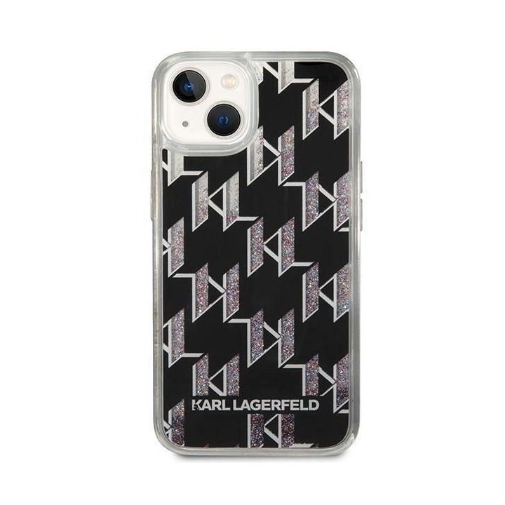 Karl Lagerfeld KLHCP14SLMNMK iPhone 14 6.1 deklas juodas / juodas Liquid Glitter Monogram