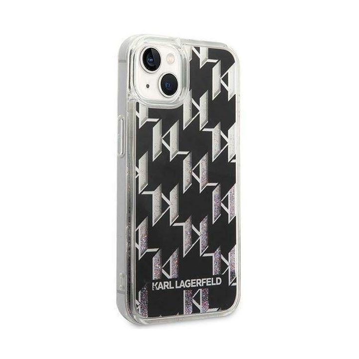 Karl Lagerfeld KLHCP14SLMNMK iPhone 14 6.1 deklas juodas / juodas Liquid Glitter Monogram