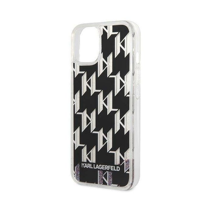 Karl Lagerfeld KLHCP14SLMNMK iPhone 14 6.1 deklas juodas / juodas Liquid Glitter Monogram