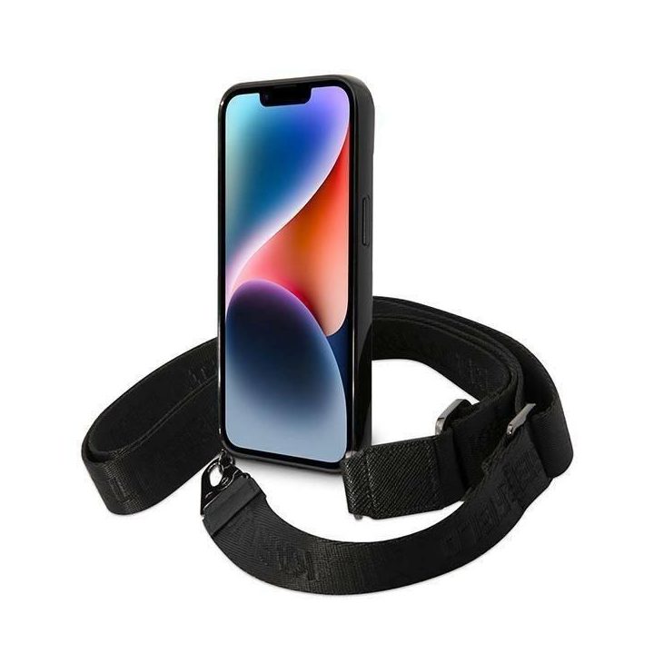 Karl Lagerfeld KLHCP14SSTSTP iPhone 14 6.1 deklas rožinis / rožinis Spalvotų juostelių dirželis