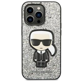 Karl Lagerfeld KLHCP14XGFKPG iPhone 14 Pro Max 6.7 deklas sidabrinis / sidabrinis Glitter Flakes Iconic