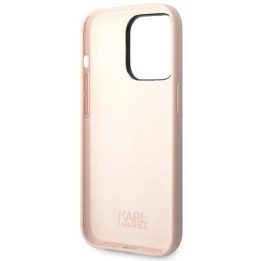 Karl Lagerfeld KLHCP14XSLCTPI iPhone 14 Pro Max 6.7 deklas šviesiai rožinis / šviesiai rožinis silikoninis Choupette korpusas