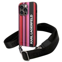 Karl Lagerfeld KLHCP14XSTSTP iPhone 14 Pro Max 6.7 deklas rožinis / rožinis Spalvotos juostelės dirželis