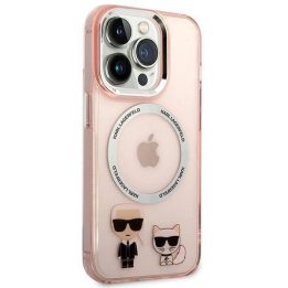 Karl Lagerfeld KLHMP14LHKCP iPhone 14 Pro 6.1 deklas rausvas/rožinis Karl & Choupette Aliuminis Magsafe