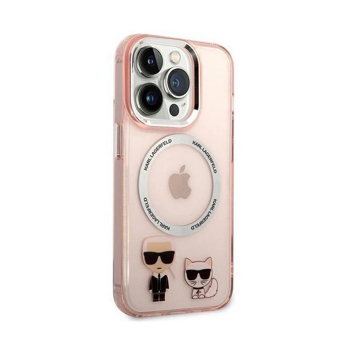 Karl Lagerfeld KLHMP14LHKCP iPhone 14 Pro 6.1 deklas rausvas/rožinis Karl & Choupette Aliuminis Magsafe