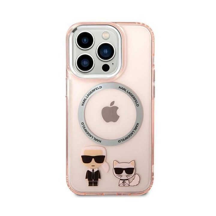 Karl Lagerfeld KLHMP14LHKCP iPhone 14 Pro 6.1 deklas rausvas/rožinis Karl & Choupette Aliuminis Magsafe