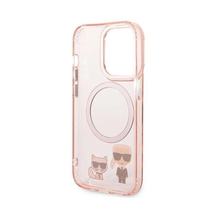 Karl Lagerfeld KLHMP14LHKCP iPhone 14 Pro 6.1 deklas rausvas/rožinis Karl & Choupette Aliuminis Magsafe