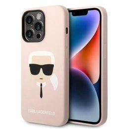 Karl Lagerfeld KLHMP14LSLKHLP iPhone 14 Pro 6.1 deklas šviesiai rožinis / šviesiai rožinis Silikoninis Karl`s Head Magsafe